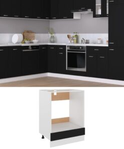 vidaXL Oven Cabinet Black 60x46x81.5 cm Engineered Wood