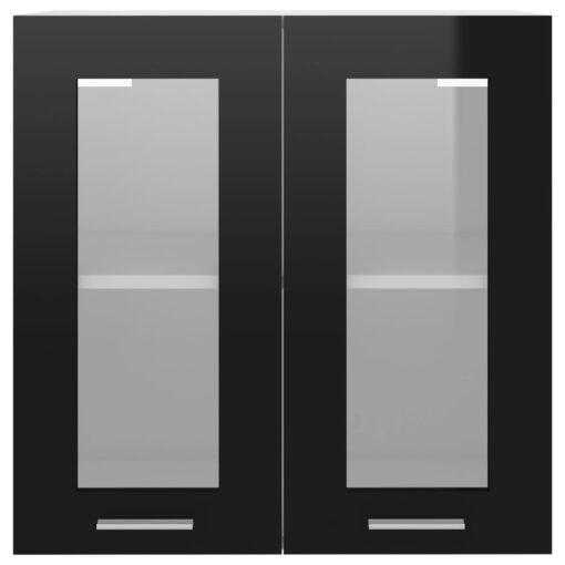 vidaXL Hanging Glass Cabinet Black  60x31x60 cm Engineered Wood - Image 4