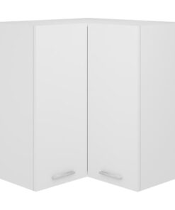 vidaXL Hanging Corner Cabinet White 57x57x60 cm Engineered Wood