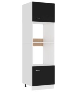 vidaXL Microwave Cabinet Black 60x57x207 cm Engineered Wood