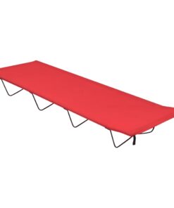 vidaXL Camping Bed 180x60x19 cm Oxford Fabric and Steel Red