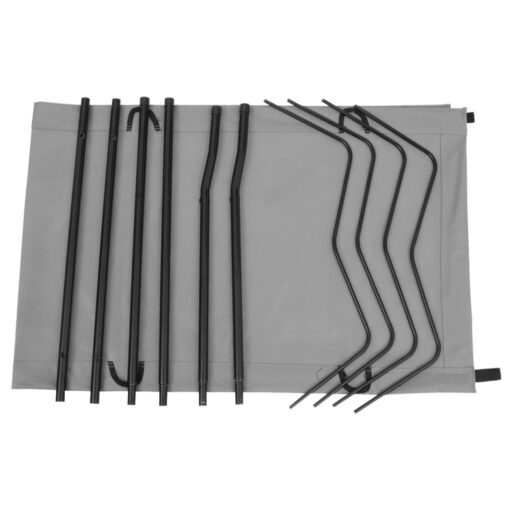 Camping Bed 180x60x19 cm Oxford Fabric and Steel Grey - Image 2