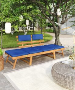 vidaXL Garden Bench with Cushions 2-in-1 190 cm Solid Acacia Wood