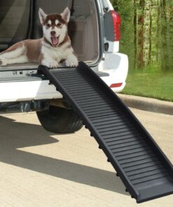 vidaXL Folding Dog Ramp Black 155.5x40x15.5 cm