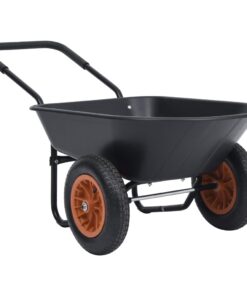 vidaXL Wheelbarrow Black and Orange 78 L 100 kg