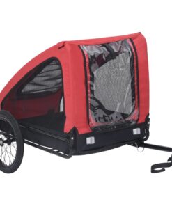 vidaXL Pet Bike Trailer Red and Black