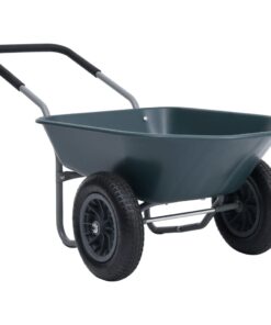 vidaXL Wheelbarrow Green and Grey 140x63x65 cm 78 L 100 kg