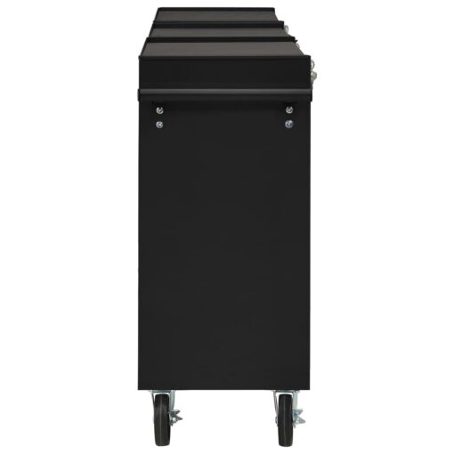 vidaXL Tool Trolley with 15 Drawers Steel Black (147183+2x147184) - Image 3