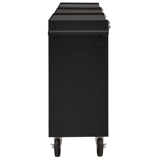 vidaXL Tool Trolley with 21 Drawers Steel Black (147185+2x147186) - Image 3