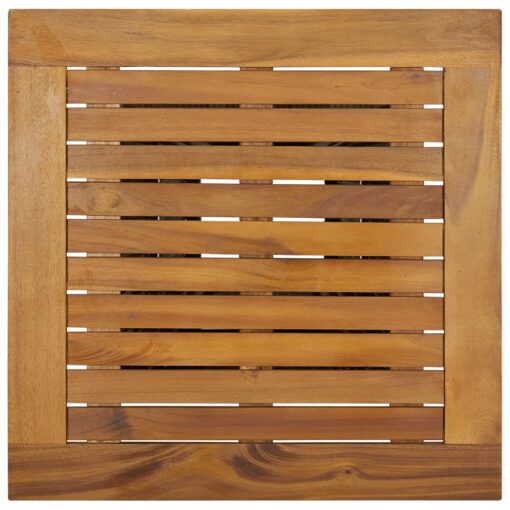 vidaXL Bar Table Grey 60x60x110 cm Poly Rattan and Solid Acacia Wood - Image 3