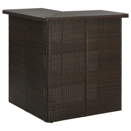 vidaXL Corner Bar Table Brown 100x50x105 cm Poly Rattan