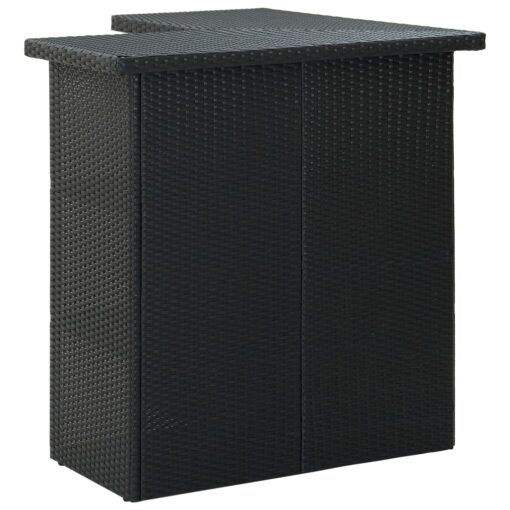 Corner Bar Table Black 100x50x105 cm Poly Rattan - Image 2