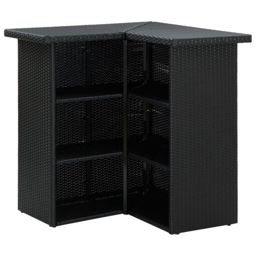 Corner Bar Table Black 100x50x105 cm Poly Rattan - Image 3