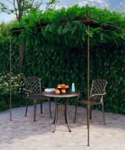vidaXL Garden Pergola Antique Brown 3x3x2.5 m Iron
