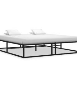 vidaXL Bed Frame without Mattress Black Metal 140x200 cm