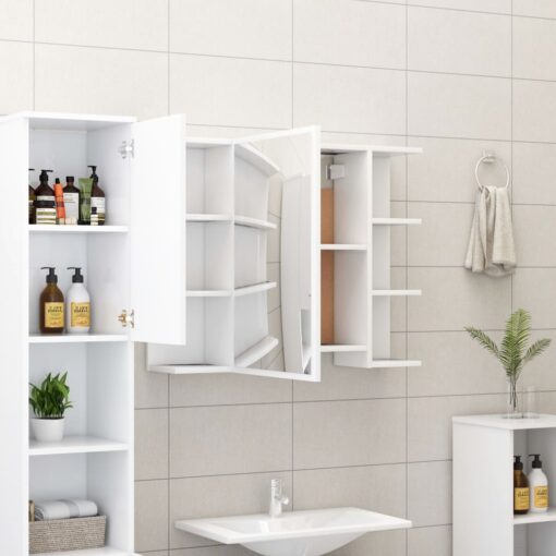  3 Piece Bathroom Furniture Set White Engineered Wood - Image 2