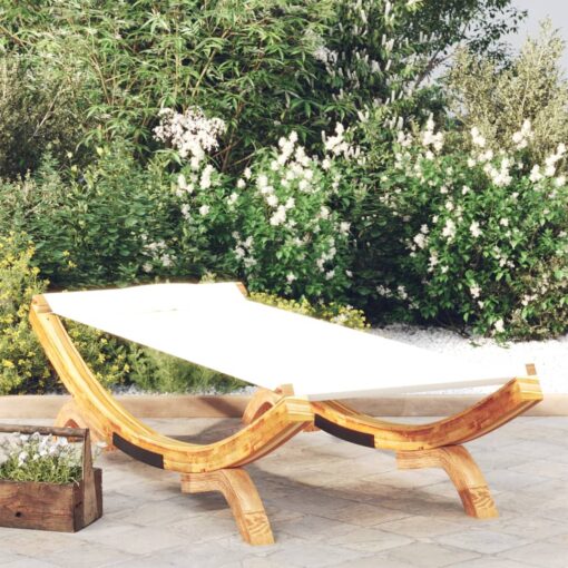 vidaXL Outdoor Lounge Bed 100x188.5x44 cm Solid Bent Wood Cream