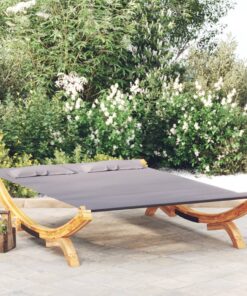 vidaXL Outdoor Lounge Bed 165x188.5x46 cm Solid Bent Wood Anthracite