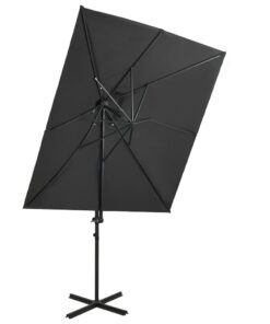 vidaXL Cantilever Garden Parasol with Double Top Anthracite 250x250 cm