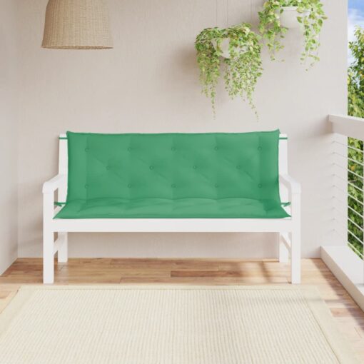 vidaXL Garden Bench Cushion Green 150x(50+50)x7cm Oxford Fabric