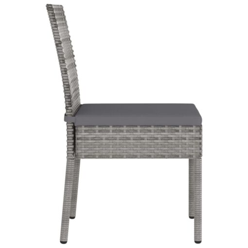 vidaXL Garden Dining Chairs 4 pcs Poly Rattan Grey - Image 2