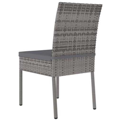vidaXL Garden Dining Chairs 4 pcs Poly Rattan Grey - Image 3