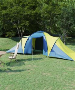 vidaXL Camping Tent 6 Persons Blue and Yellow