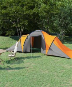 vidaXL Camping Tent 6 Persons Grey and Orange