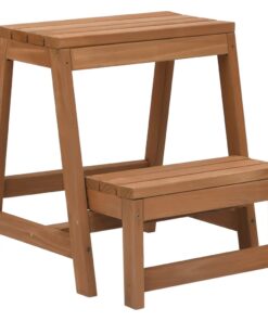 vidaXL Foldable Step Stool Solid Firwood