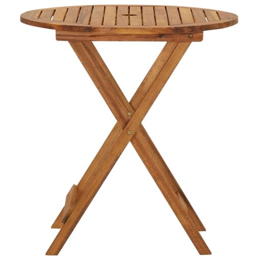  3 Piece Folding Garden Dining Set Solid Acacia Wood - Image 2