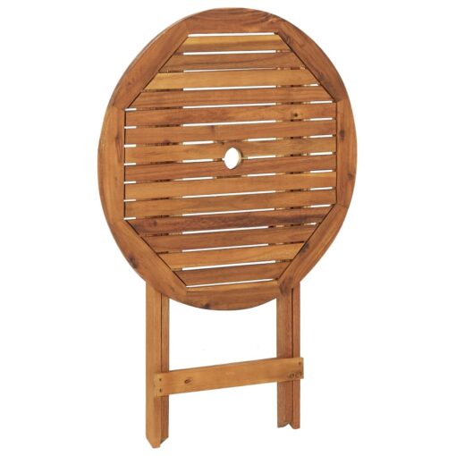  3 Piece Folding Garden Dining Set Solid Acacia Wood - Image 3