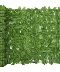 vidaXL Balcony Screen with Green Leaves 300x100 cm