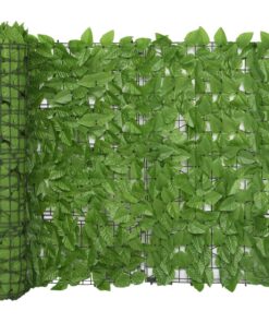 vidaXL Balcony Screen with Green Leaves 400x100 cm