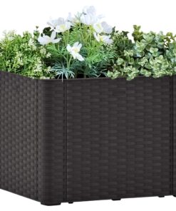 vidaXL Garden Raised Bed with Self Watering System Anthracite 43x43x33 cm