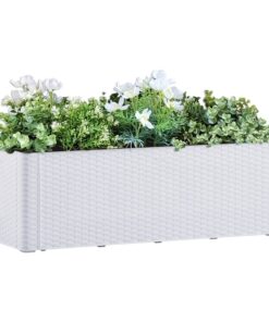 vidaXL Garden Raised Bed with Self Watering System White 100x43x33 cm