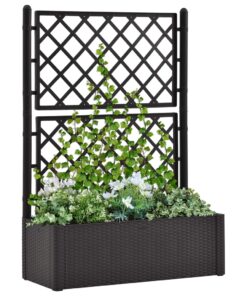 vidaXL Garden Raised Bed with Trellis and Self Watering System Anthracite