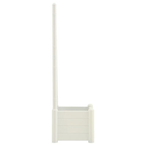 Garden Planter with Trellis 43x43x142 cm PP White - Image 2