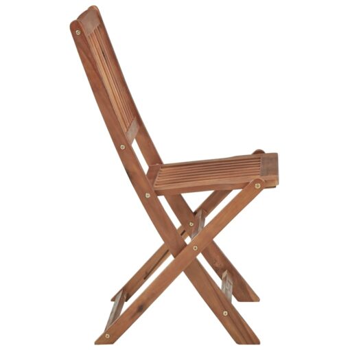 Folding Outdoor Chairs 4 pcs Solid Acacia Wood - Image 3