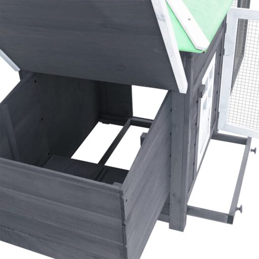 Chicken Coop with Nest Box Grey 190x72x102 cm Solid Firwood - Image 3