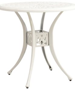 vidaXL Garden Table White 78x78x72 cm Cast Aluminium