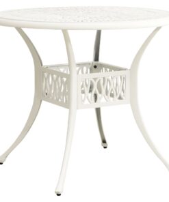 vidaXL Garden Table White 90x90x74 cm Cast Aluminium