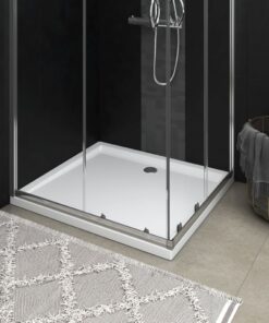 vidaXL Rectangular ABS Shower Base Tray White 80x90 cm