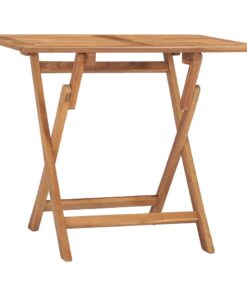 vidaXL Folding Garden Dining Table 90x60x75 cm Solid Teak Wood