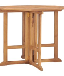 vidaXL Folding Garden Dining Table 90x90x75 cm Solid Teak Wood