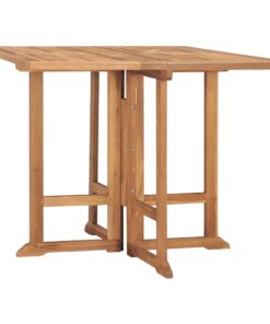 vidaXL Folding Garden Dining Table 90x90x75 cm Solid Teak Wood