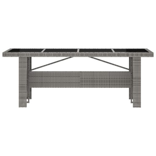 7 Piece Outdoor Dining Set with Cushions Poly Rattan Grey - Image 3