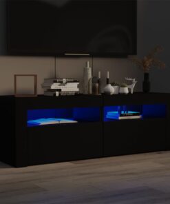 vidaXL TV Cabinet with LED Lights Black 120x35x40 cm