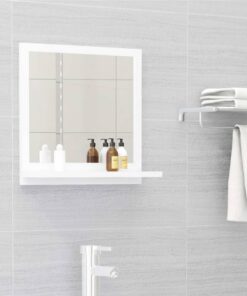 vidaXL Bathroom Mirror White 40x10.5x37 cm Engineered Wood