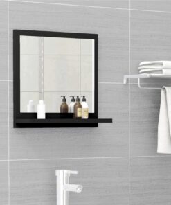 vidaXL Bathroom Mirror Black 40x10.5x37 cm Engineered Wood