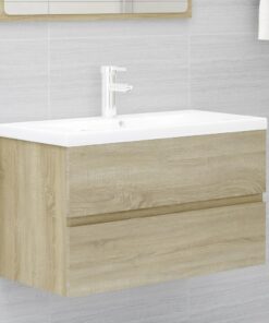vidaXL Sink Cabinet Sonoma Oak 80x38.5x45 cm Engineered Wood